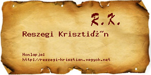 Reszegi Krisztián névjegykártya